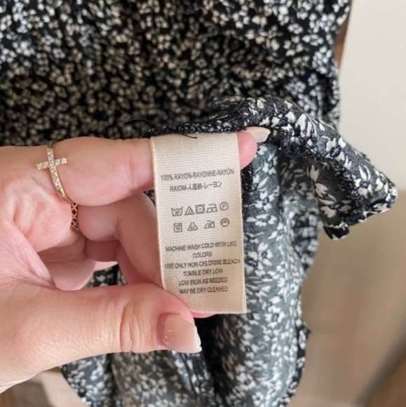 Free People Floral  Ruffles Mini Dress Large - Picture 16 of 16